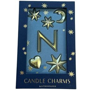 Anthropologie Candle Charms Decorative Monogram " N " Moon Stars Heart NIB Boho